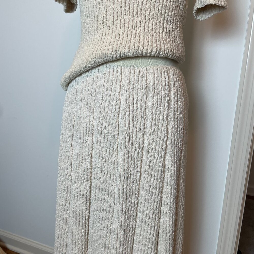 TORY BURCH Ribbed Pleated Knit Sweater Midi Skirt Matching Set \\ M - Picture 5 of 13